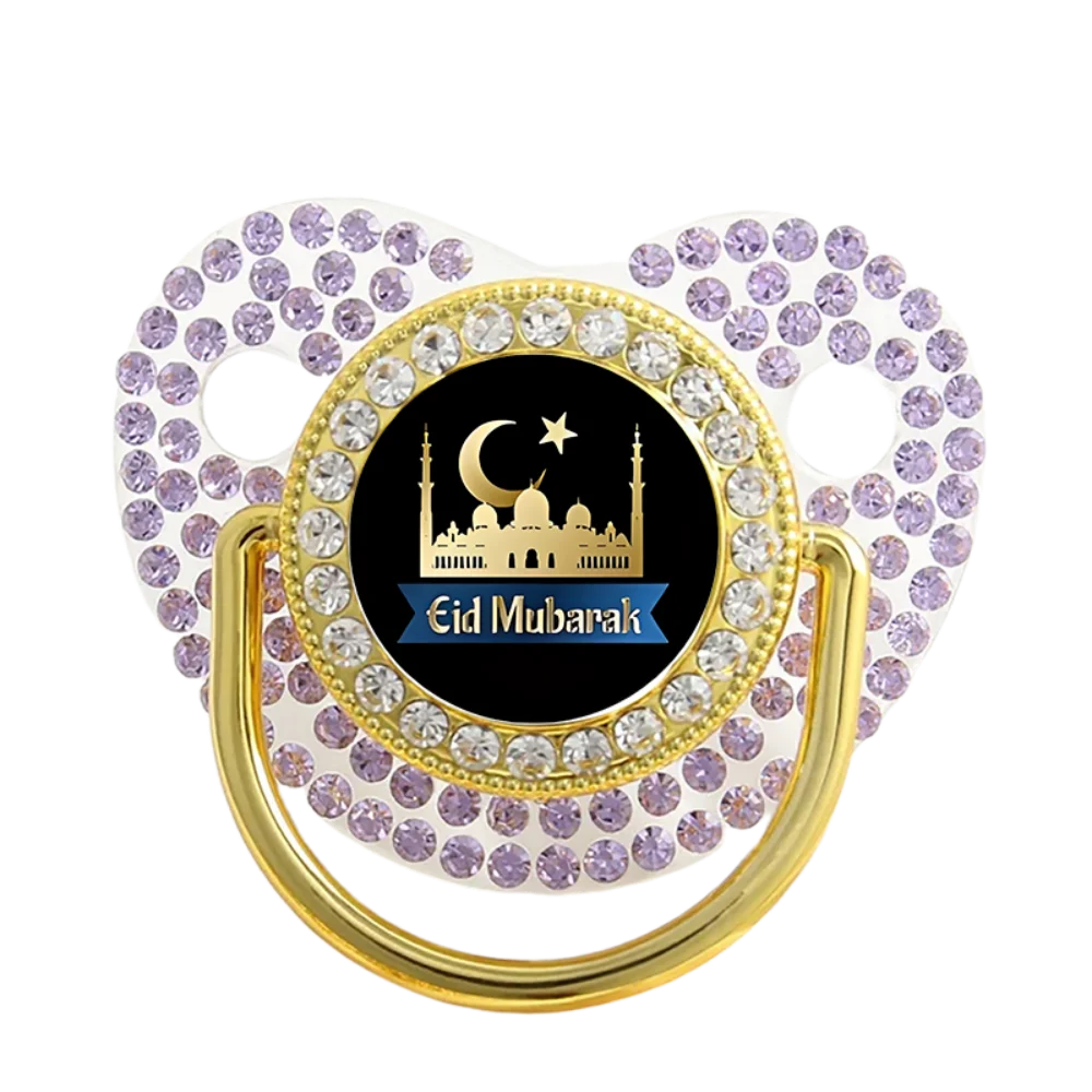 Muslim Print Newborn Baby Pacifier Chewing Nipple Mouth Toy with Dust Cover Soft Silicone BPA Free Cute Teething Gift 0-18M Set