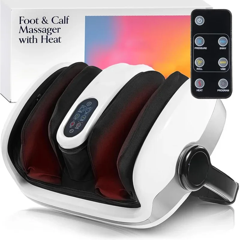 Shiatsu Foot Massager with Heat, Office/Home Feet & Calf Massager for Plantar Fasciitis, Neuropathy, Circulation, Pain Relief,