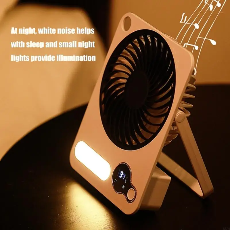 

Space Saving Desk Fan With 3000mAh Battery Portable Foldable Blue Tooth Enabled Quiet Fan Air Circulation Device N58D