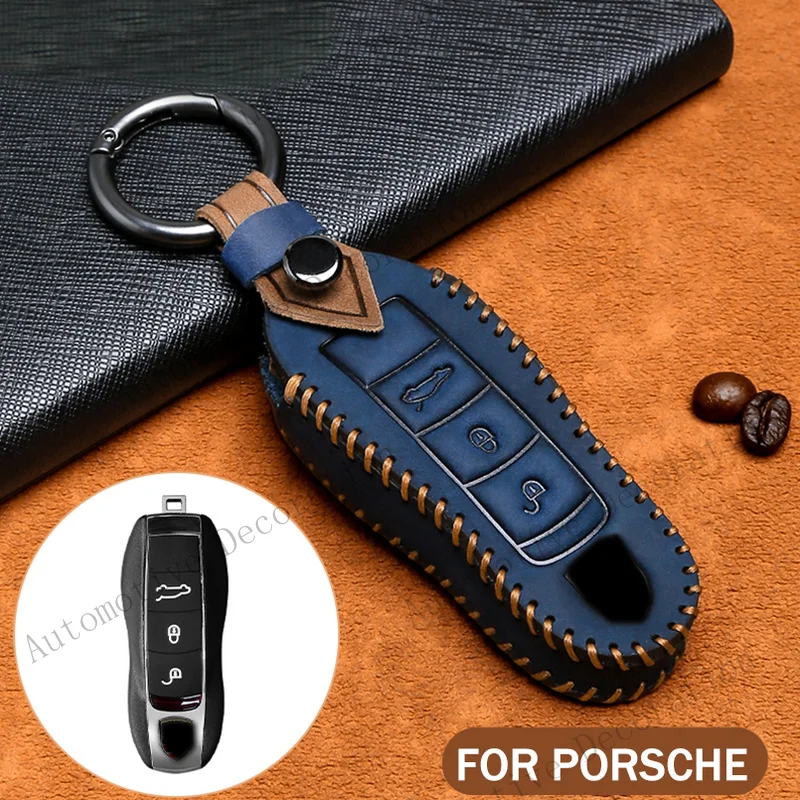 Z+ For Porsche Macan Panamera Cayman Leather Car Key Case Fob Slin Cover Shell Bag