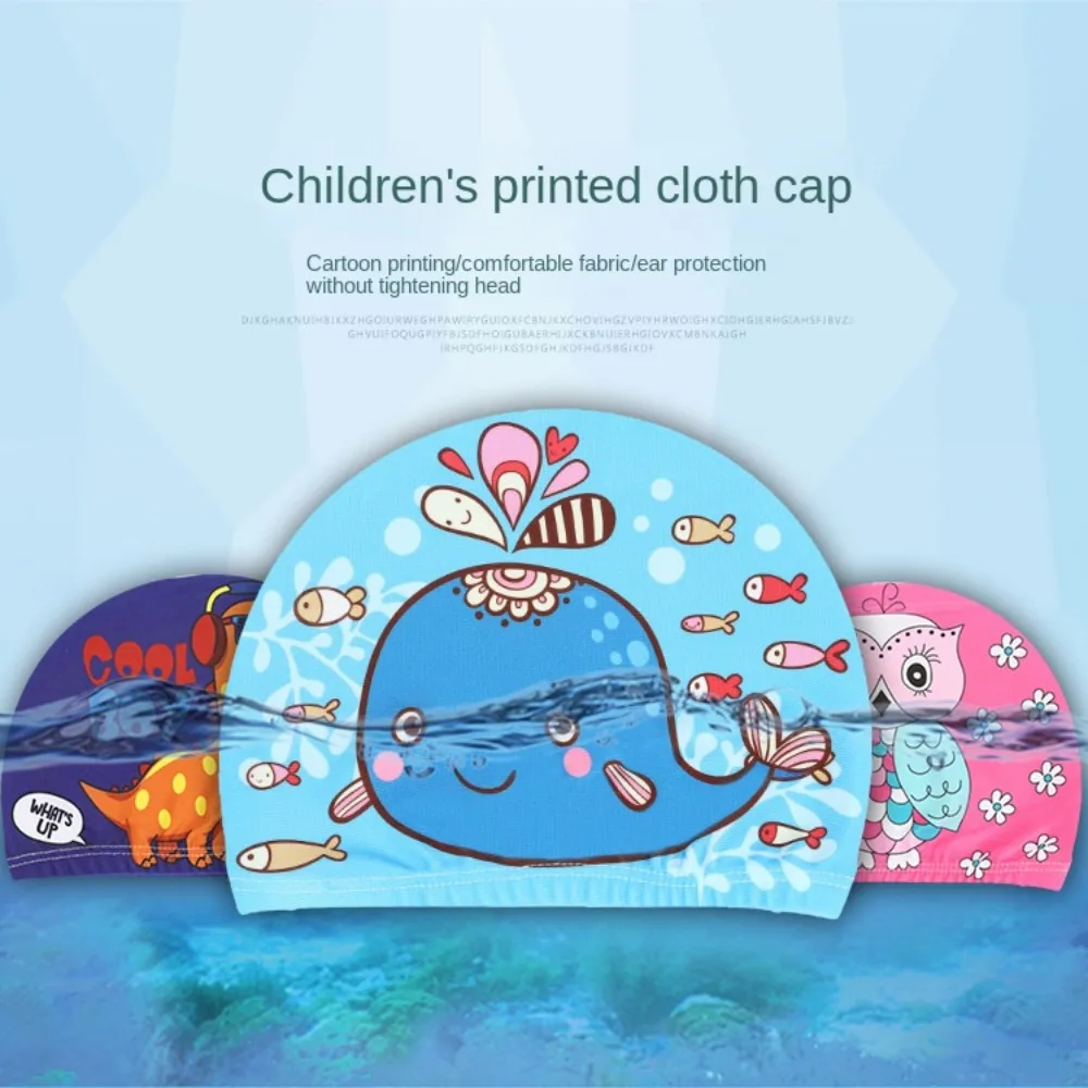 Gorros de baño para niños de 2 a 12 años, gorros de playa de dibujos animados, cómodos, impermeables