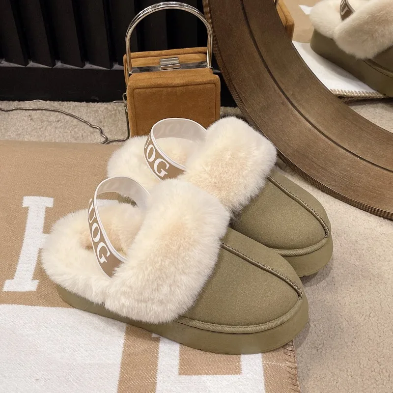 2024 inverno nuovissimo di vendita caldo Casual casa in pelle scamosciata pelliccia calda lana Slingback stivali da neve Designer quotidiano semplice Pull-on stivali da neve