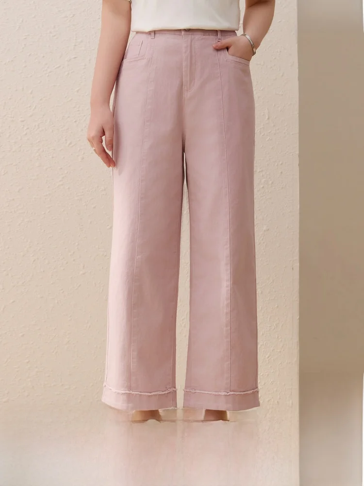 

Comfortable Straight Leg Pants Nine Points Slimming Versatile plus Size Women's Clothing Spring New Arrival QLXQL0864UFL