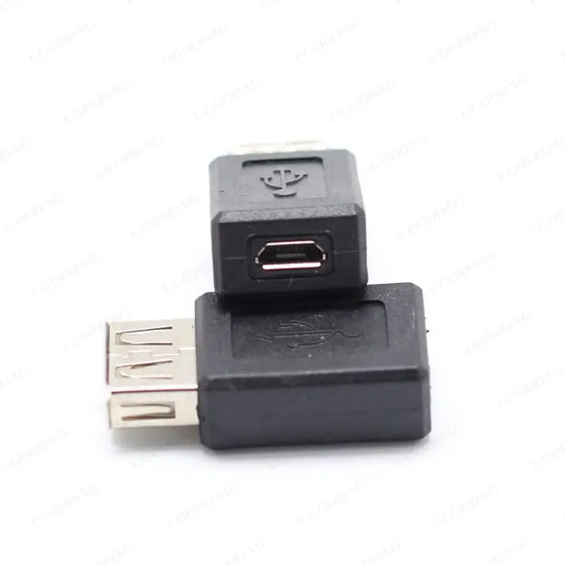 New Black USB 2.0 Type A Female to Micro USB B Female Adapter Plug Converter usb 2.0 to Micro usb connector wholesale