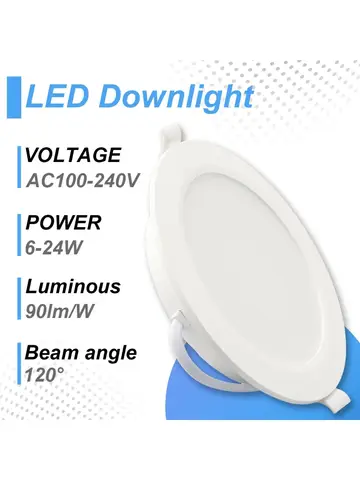 4pcs LED Downlight AC100-240V 3000K 4000K 6000K Ceiling Light 6W 10W 14W 17W 20W 24W Recessed Round Panel Light Indoor Lighting