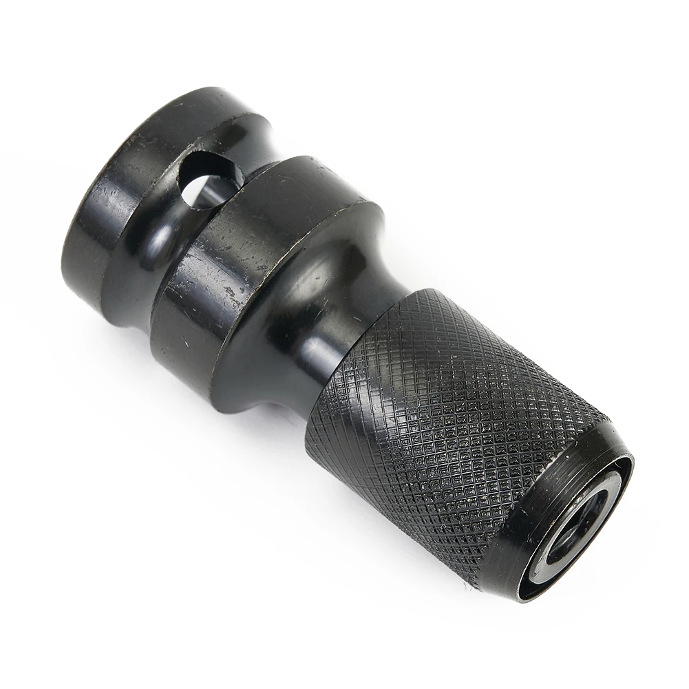 1/2in Square Female Drive to 1/4in Hex Shank Socket Converter for Use with Pneumatic Electric and Manual Tools