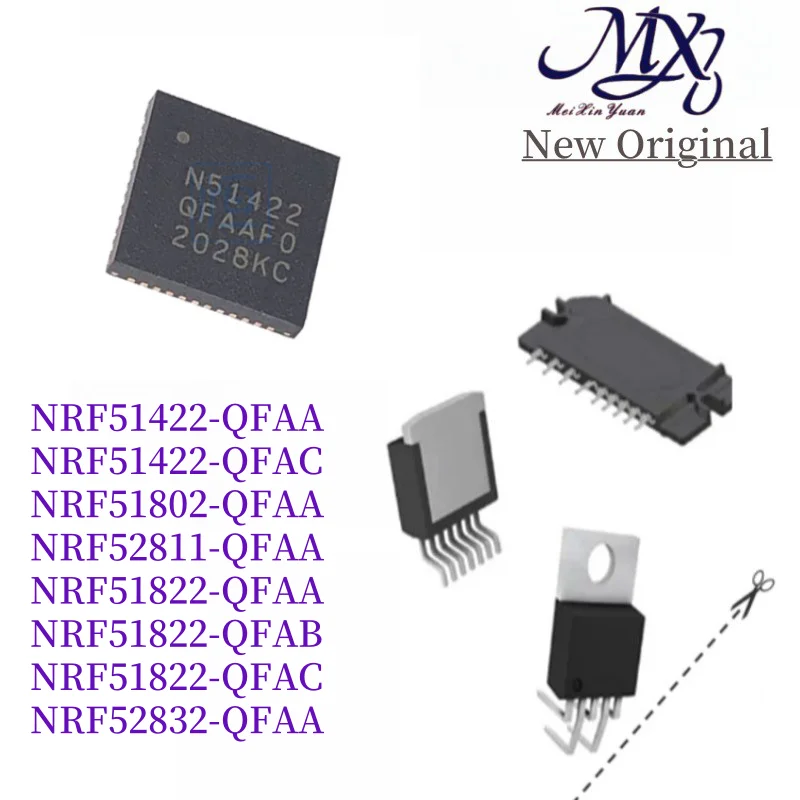 MXY 10Pcs NRF51422-QFAA NRF51422-QFAC NRF51802-QFAA NRF52811-QFAA NRF51822-QFAA NRF51822-QFAB NRF51822-QFAC NRF52832-QFAA