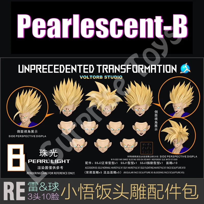 LEFMA & RECUSTOM Voltorb 스튜디오 드래곤 볼 슈퍼 사이어인 2 손오반 배틀 손상된 헤드 액세서리 애니메이션 액션 피규어 장난감 선물