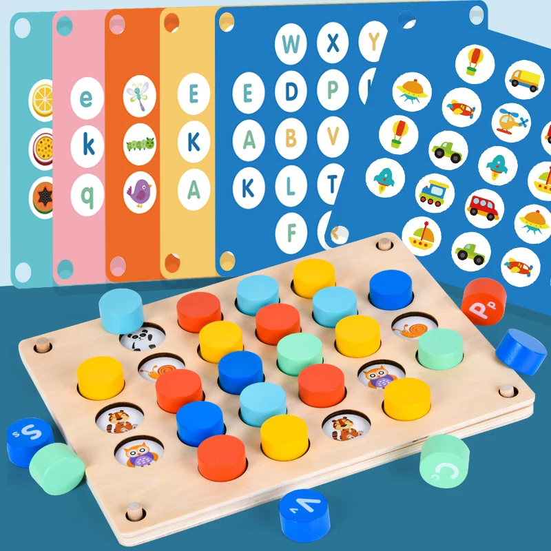 Montessori Wooden Color Shape Matching Cognition Learning Game Board Early Stimulate Children Brain Logic Thinking Develop Toys