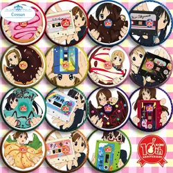 58mm giappone Anime K-ON tono chiaro ragazza distintivo Cosplay collezione di cartoni animati borse distintivi per zaini bottone vestiti spilla spille regalo