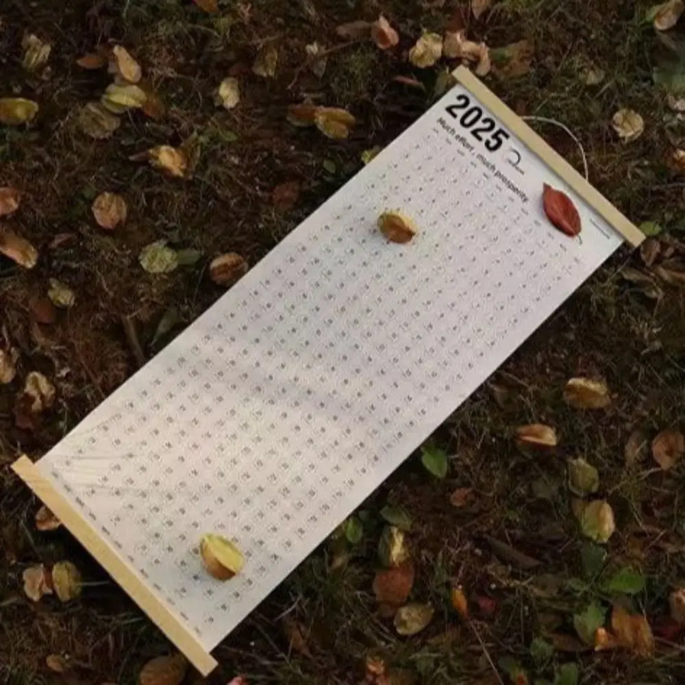 

Настенный календарь с деревянной рамкой, удобный прямоугольный настенный календарь на 2025 год, бумажный подвесной планировщик расписания самодисциплины