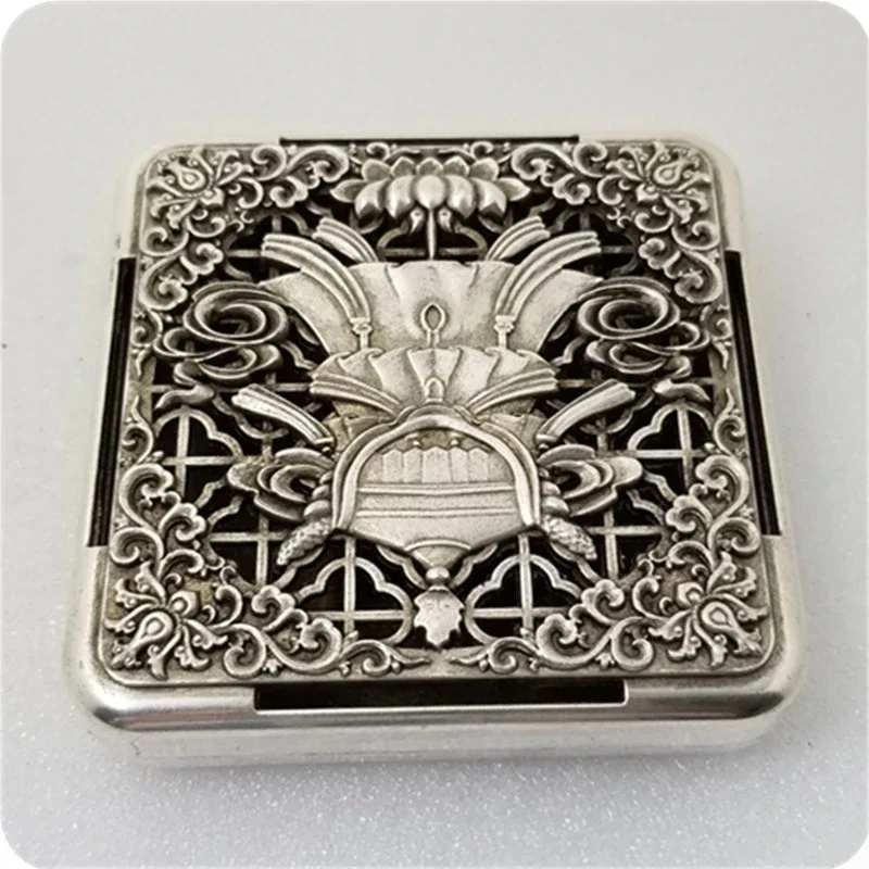 Personality Retro Statue Ornaments Antique Brass Tea Home Decorations Old Silver-plated Eight-treasure Incense Burner