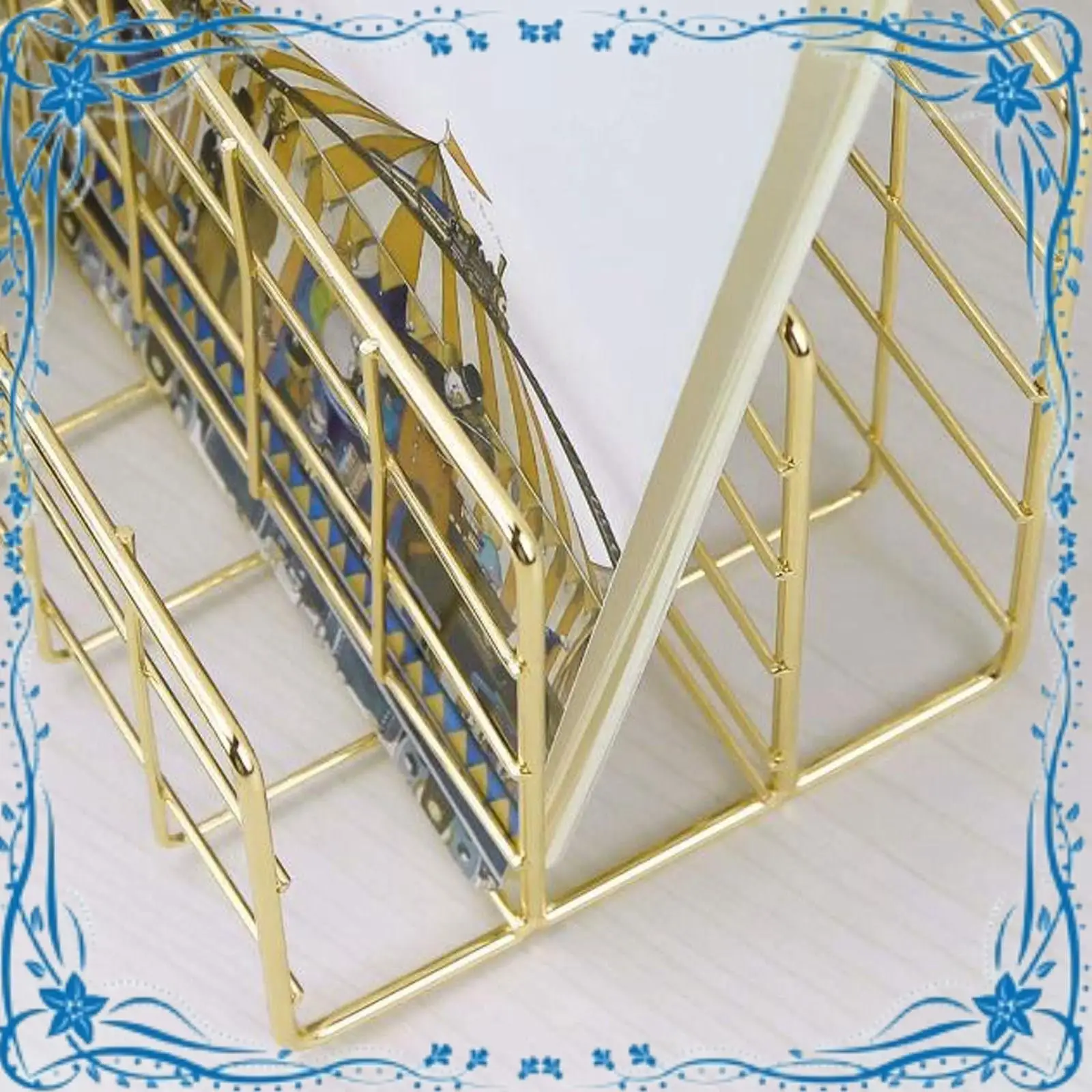 

Metal Mesh Desk Organizer Desktop Letter Sorter Mail Tray File Organiser Office Home Bookends Book Holder