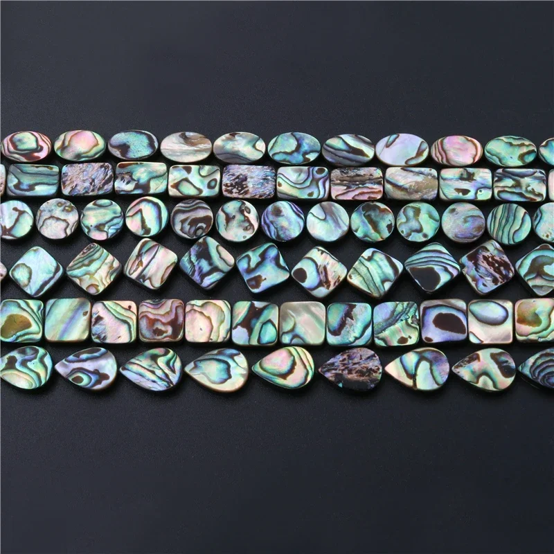 

Natural Abalone Shell Waterdrop Square Round Oval Rectangle Flat Beads For DIY Jewelry Making Necklace Bracelet