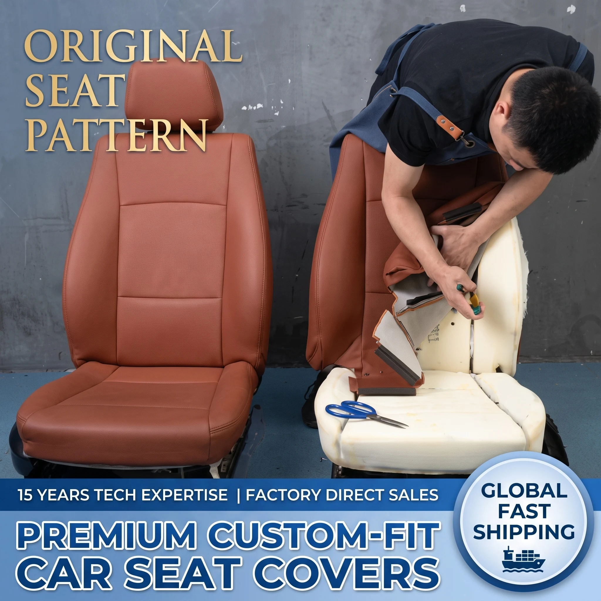 For Porsche Cayenne 718 Land Rover Jeep Car Seat Leather Reupholstery Replacement Covers Custom Fit Auto Interior Upholstery Kit