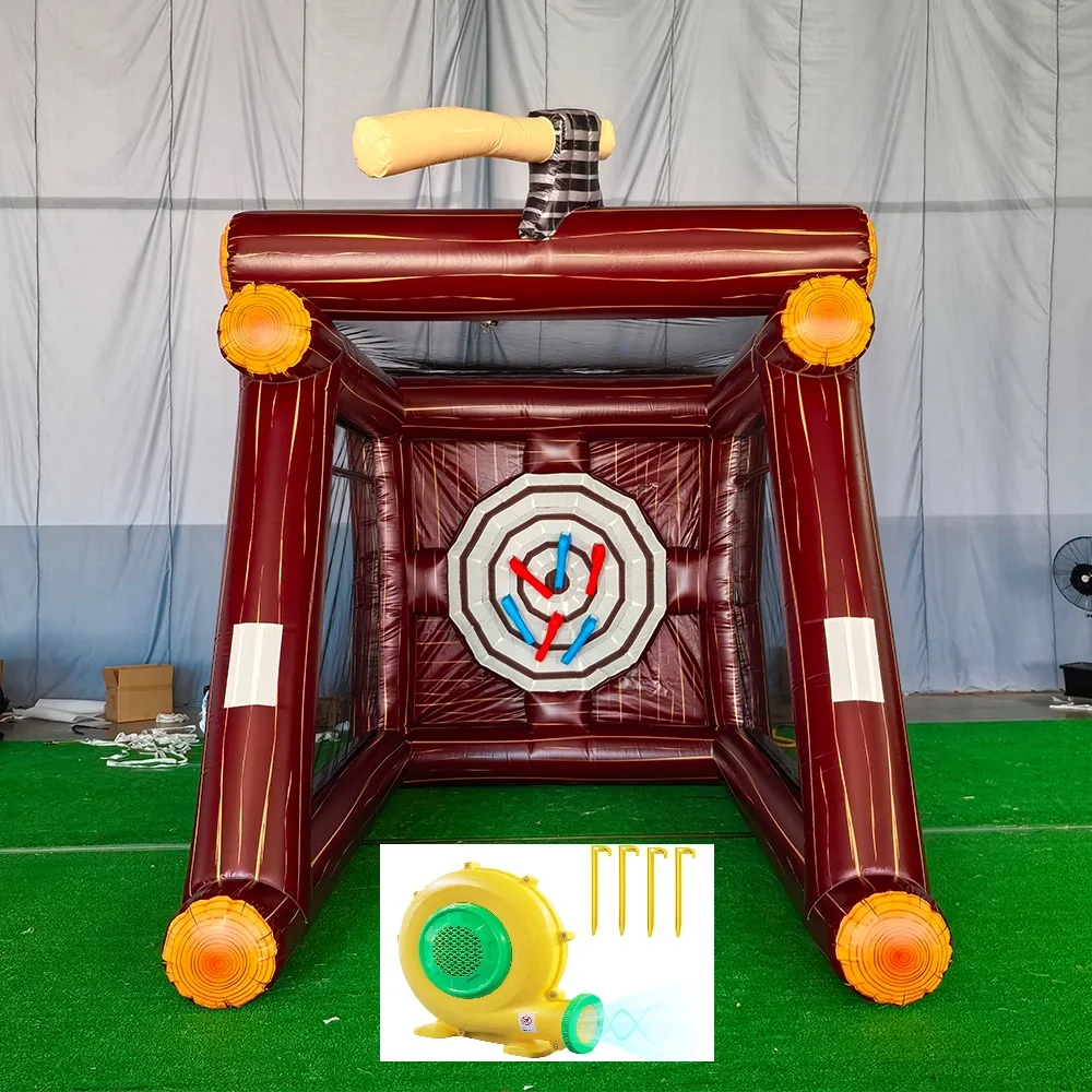 새로운 카니발 스포츠 게임 송풍기 및 도끼가 있는 풍선 도끼 던지기 대상 게임 파티 이벤트를 위한 풍선 대화형 게임
