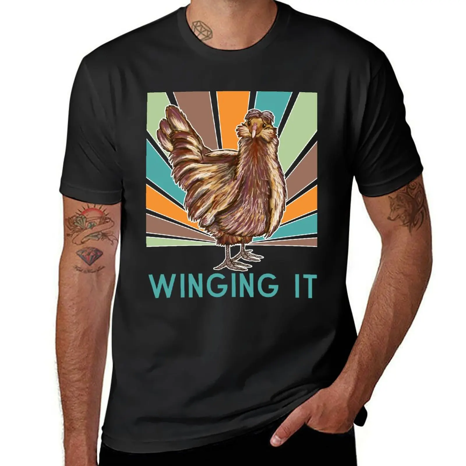 Winging It - Cute Retro Easter Egger Chicken T-Shirt summer top cute clothes customizeds funnys funny t shirts for men