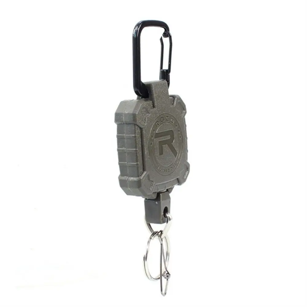 Fotografia 3: Chaveiro Retrátil de Cabo de Aço de Alta Resistência Multifuncional com Fivela de Fácil Puxar e Suporte Telescópico Antifurto para Crachá