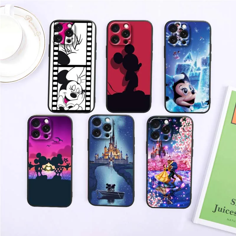 

Minnie Mickey Cool Phone Case For Apple iPhone 17 16 16E 15 14 13 12 11 Pro Max Plus Black Soft Silicone Cover