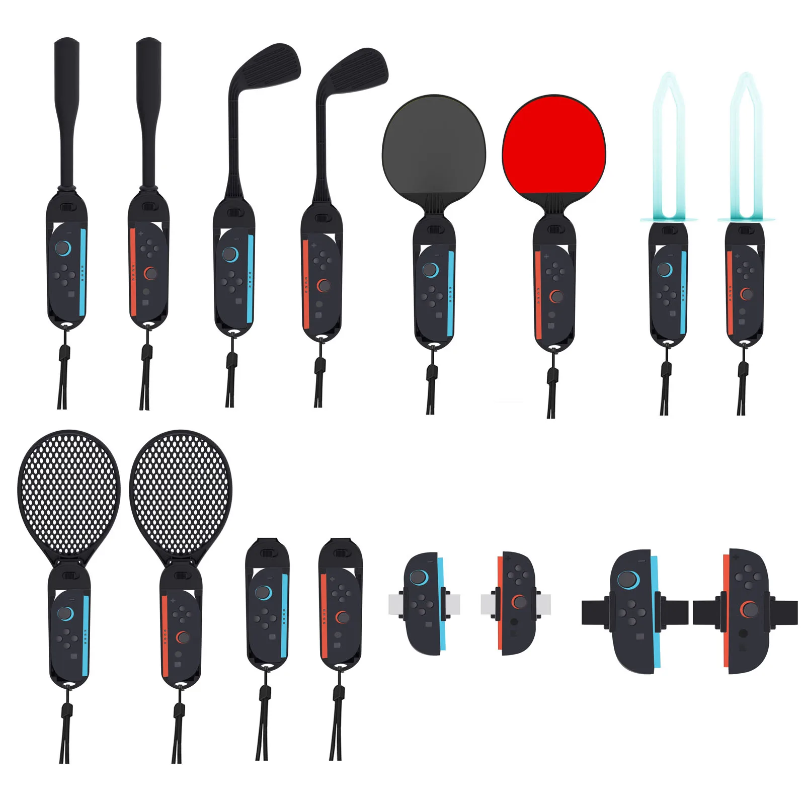 

All In One 16 in 1 Switch 2 Sports Accessories Bundle for Switch2 Game Kit Golf Club Tennis Racket Wrist Strap