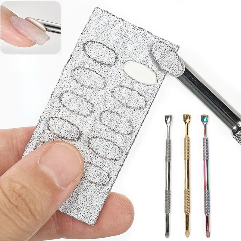 100/240# Nail Cuticle Pusher Nail surface polishing Self-adhesive Sand Flake Trimming Nails Pre Manicure Treatment Tool