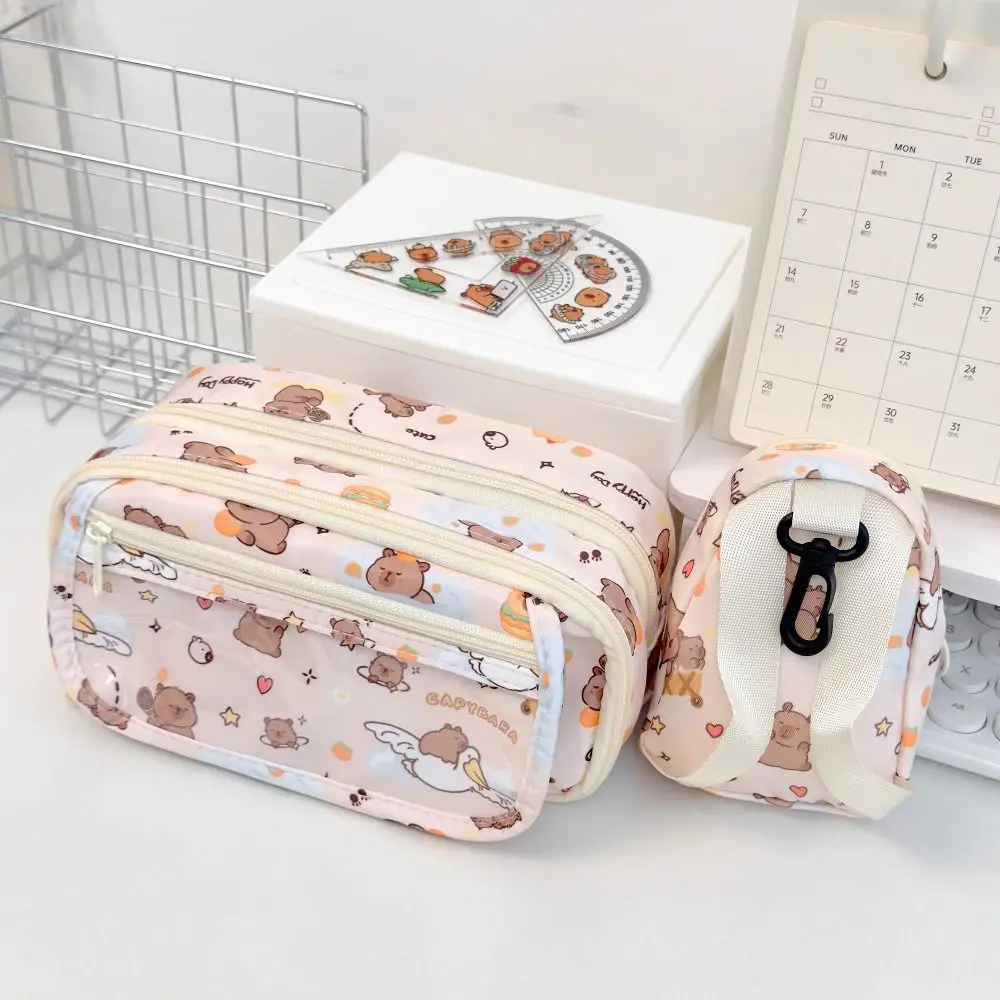 New Cartoon Pen Bag Multilayer Large Capacity Stationery Bag Multifunctional Students Pencil Case For School Office