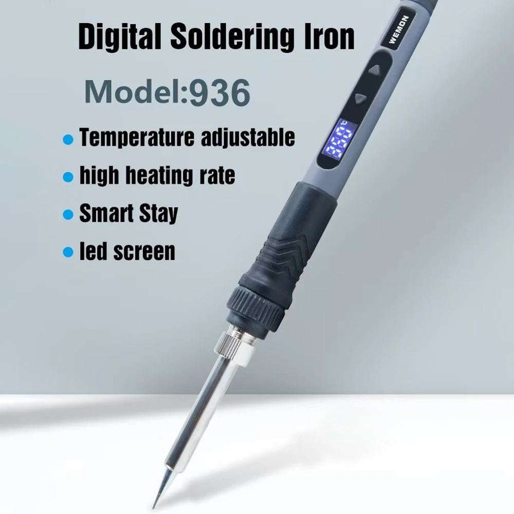 Soldador WEMON 936 90W Pantalla digital inteligente portátil 120~550 ℃   Kit de herramientas de soldadura con puntas ajustables serie 900M