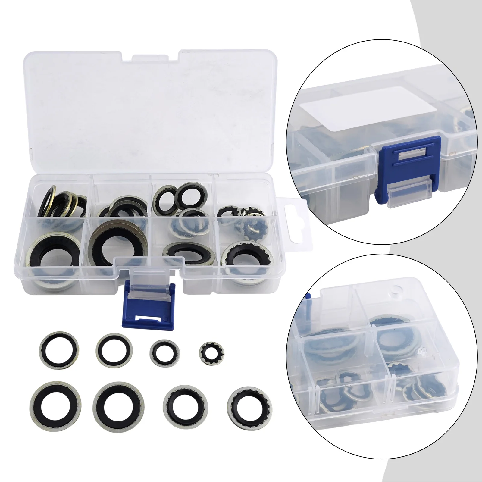 30 PCS Car Automotive Air Conditioning Compressor Gasket Classification Combination Set O-ring Gaskets Rubber Repair Washer