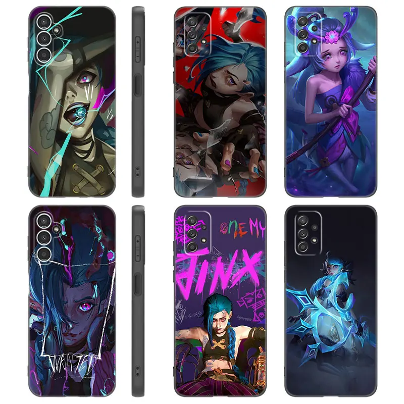 Game League of Legends Jinx Case For Samsung A13 A32 4G A14 A23 A25 A34 A52S A53 A54 A73 5G A11 A12 A15 A31 A33 A50 A51 A70 A72