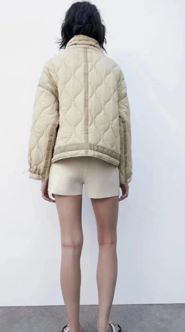 

Spring 2024 Women's Stand Collar Embroidered Cotton Jaet Lightweight Loose ket ort Outerwear Sweet Sle Long Sve