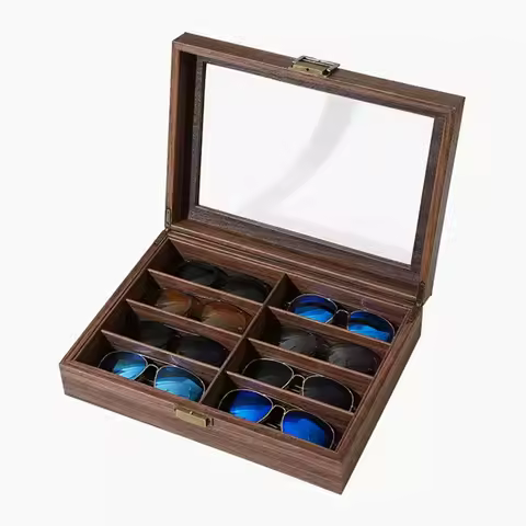 New 2025 Sunglasses Display Case Black PU Compression Resistance Glasses Case Fashion Glasses Storage Box