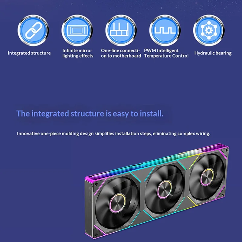 WJCOOLMAN Starlink 120/240/360 Conjoined Structure PC Fan ARGB PWM Speed Control Computer Silent Case Fan Easy to Install