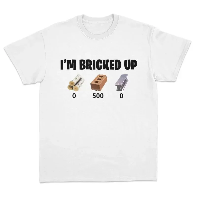 I'm Bricked Up Meme Cool Graphic Print Women Tee Perfect for Casual Outfits Short Sleeve Crew Neck Women High Qualty Street Tee