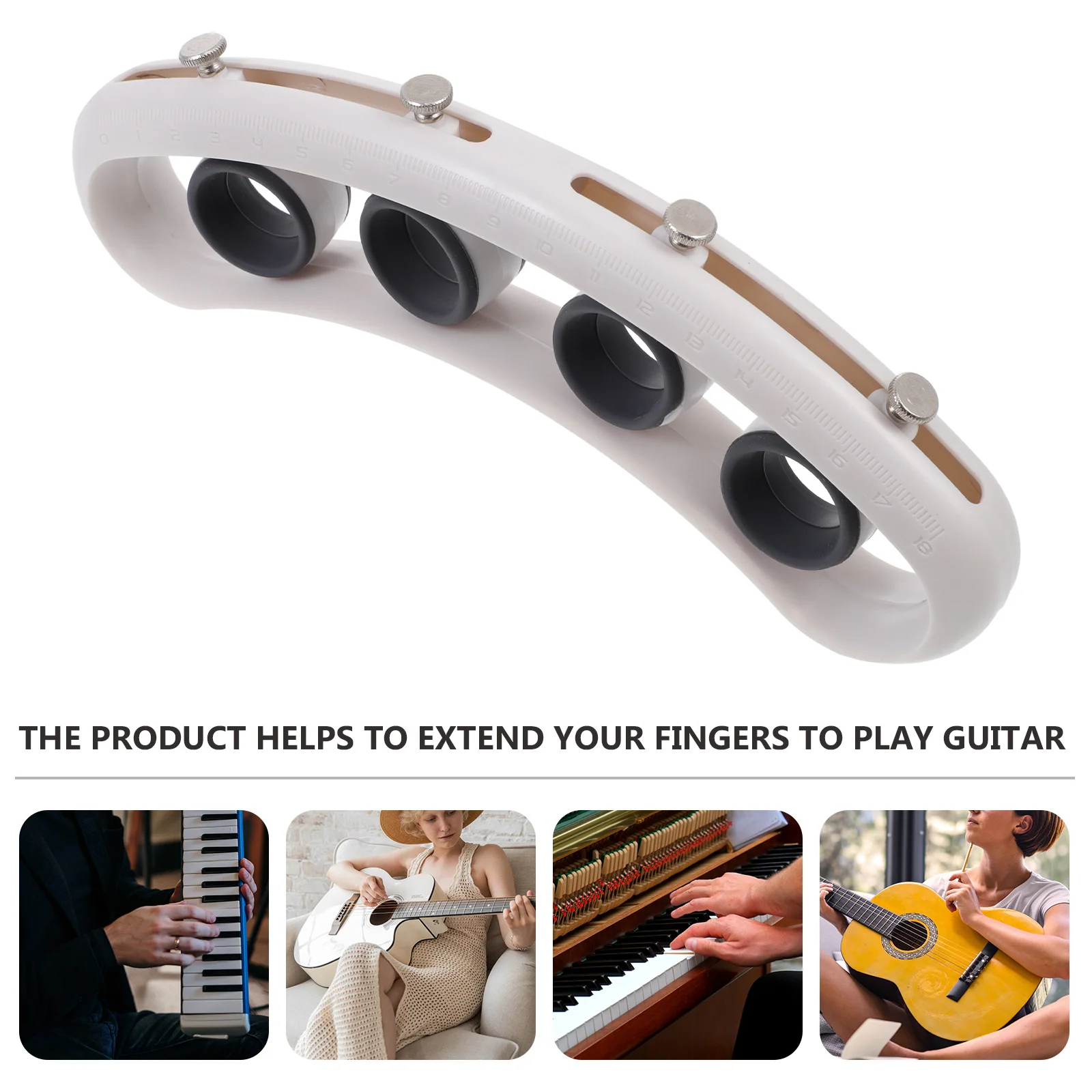 

Hand Finger Expansion Trainer Musical Training Tool Guitar White Stainless Steel