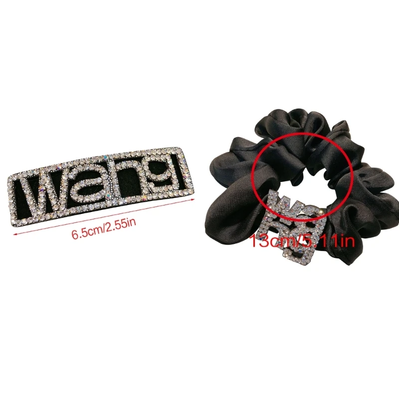 

Glittering Letter Hair Scrunchy Women Vintage Hair Scrunchies Lady Accessories N58F