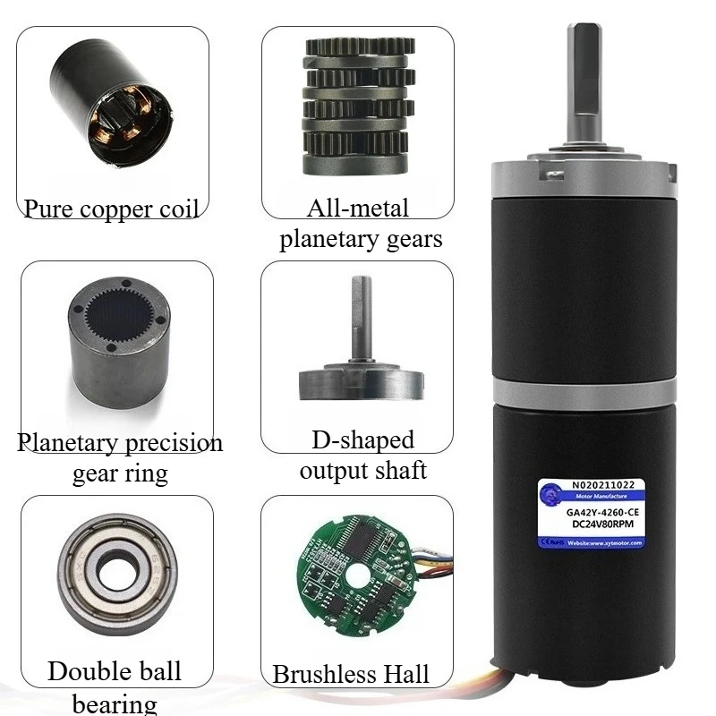 Brushless Dc Reduction Motor 4260 Adjustable Speed Planetary Gear High Torque 12v24v Micro Motor Small Motor