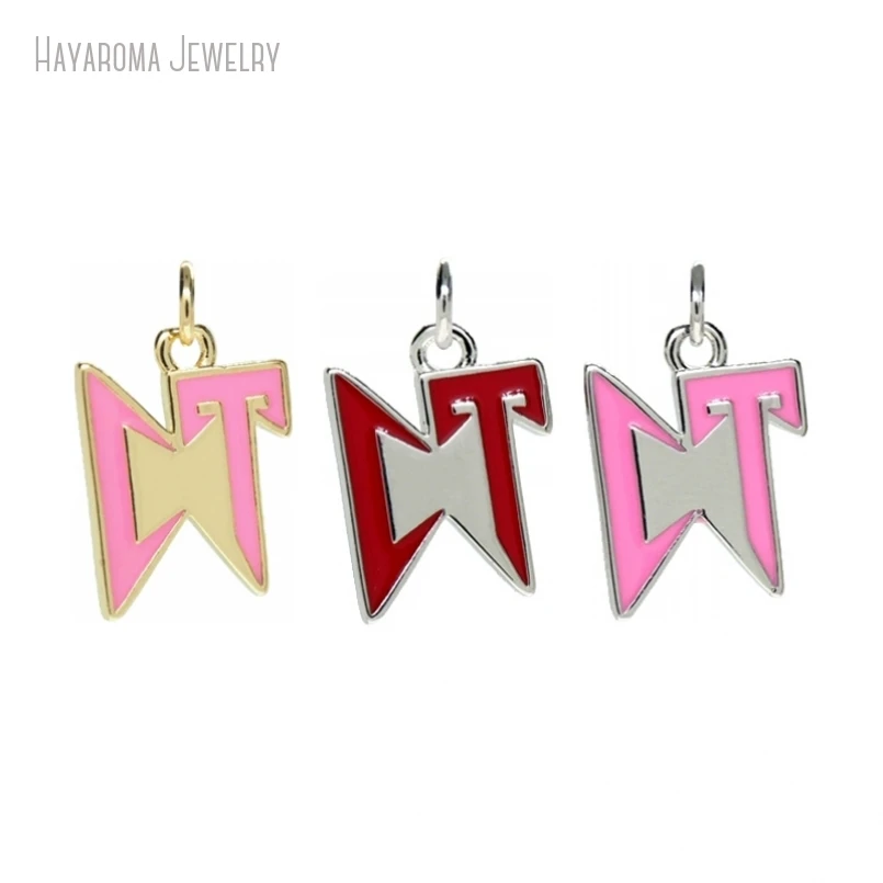 

10Pcs Pendant Copper Enamel Wholesale Metal Corridos Tumbados Alphabet Letter Plated Jewelry Charms