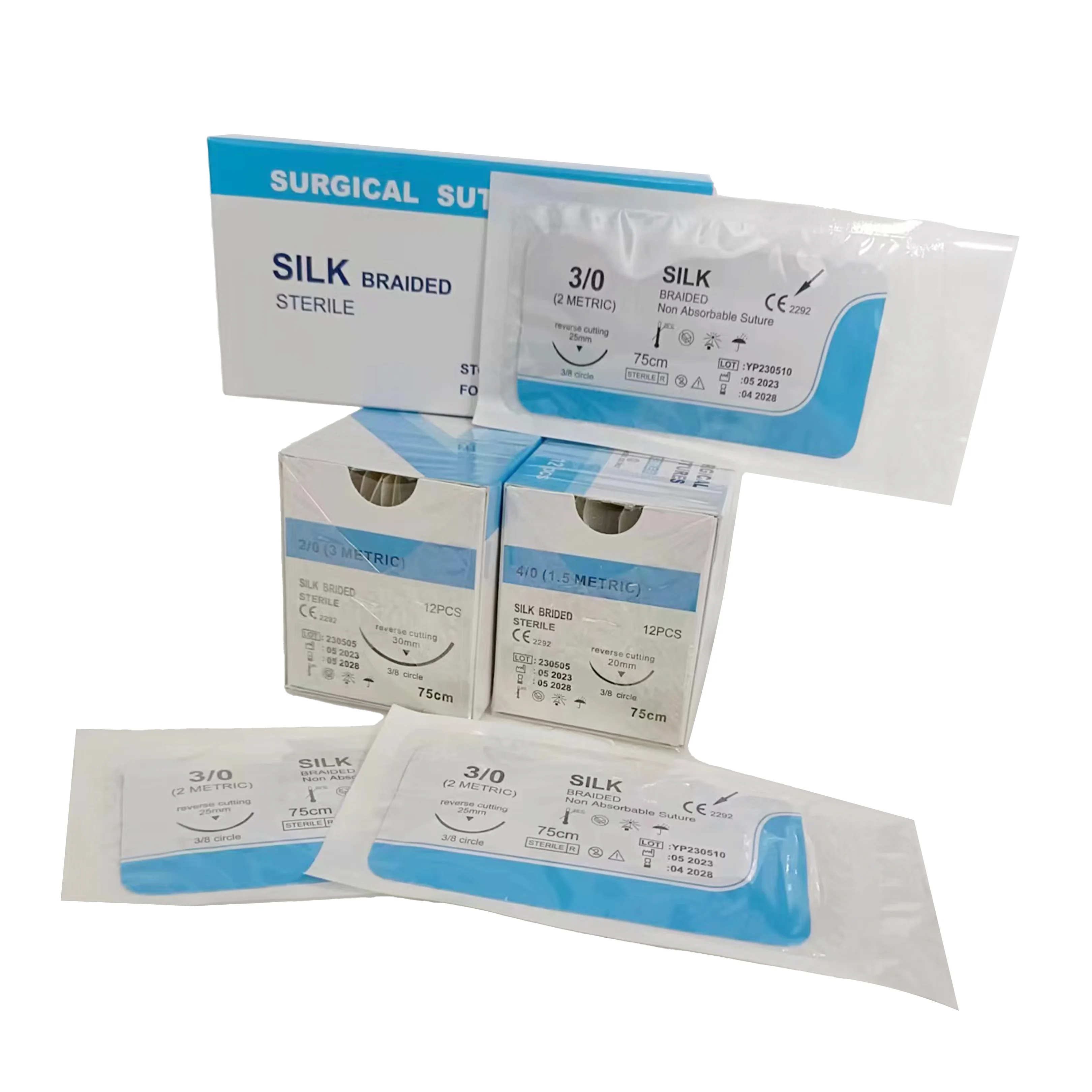 6/12Pcs Nylon Silk Polypropylene 2/0 3/0 4/0 5/0 Suture Surgical Medical Thread Practice Kit Teaching