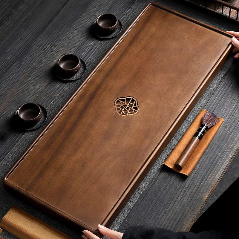 

Vintage Tableware Tea Tray Rectangle Ceremony Wood Plates For Food Tea Tray Drainage Accessories Bandeja Madera Home Products