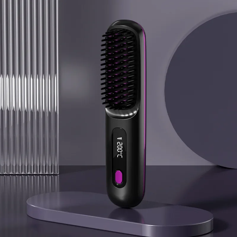 New Cross Border Wireless Straightening Comb, Negative Ion Straightening Comb, Wireless Straight Roll Portable Straightening Cur image 5