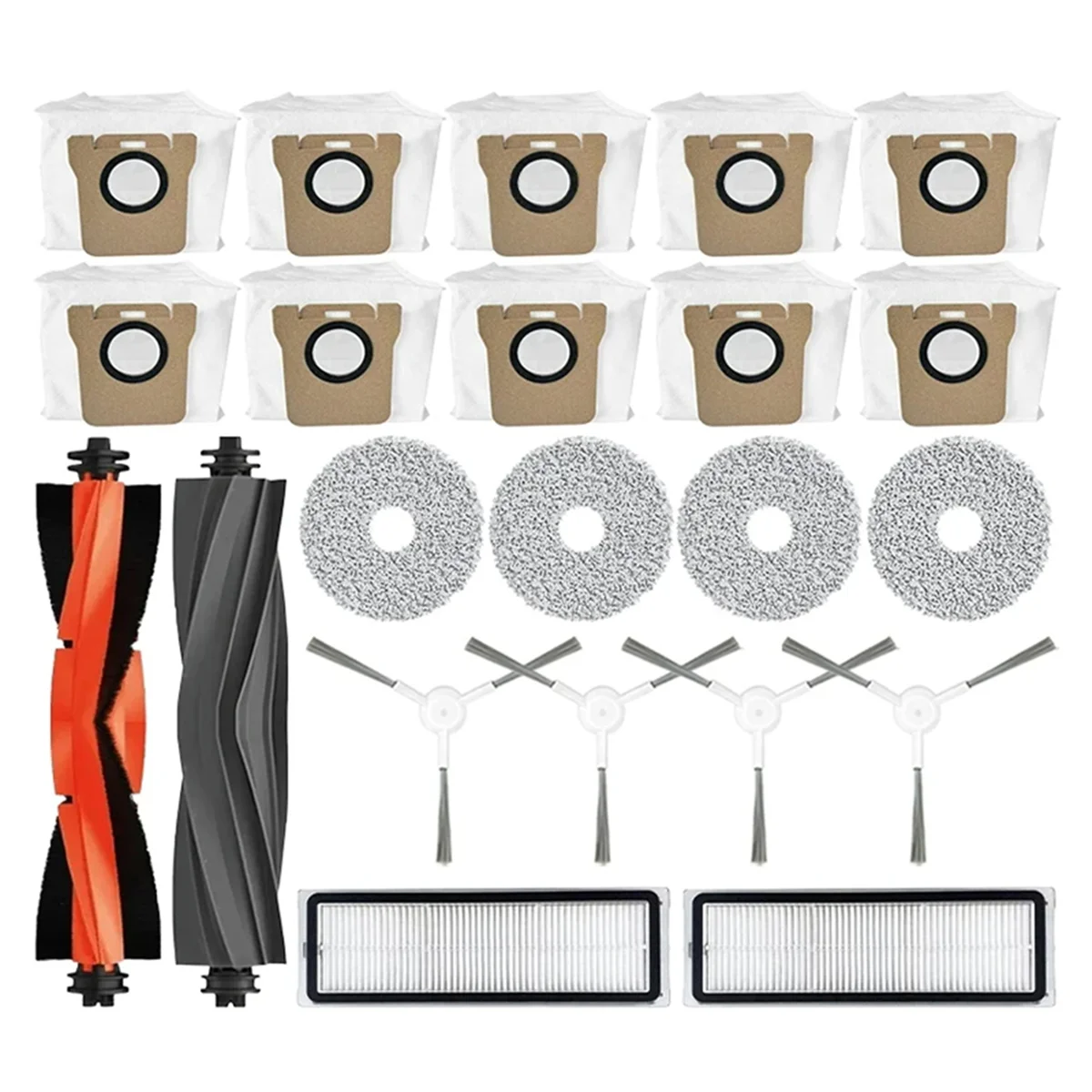 Peças sobresselentes para xiaomi mijia omni 2 c102cn, b101cn, b116cn, x10, escova lateral principal, filtro do hepa, espanador, sacos de poeira, acessórios