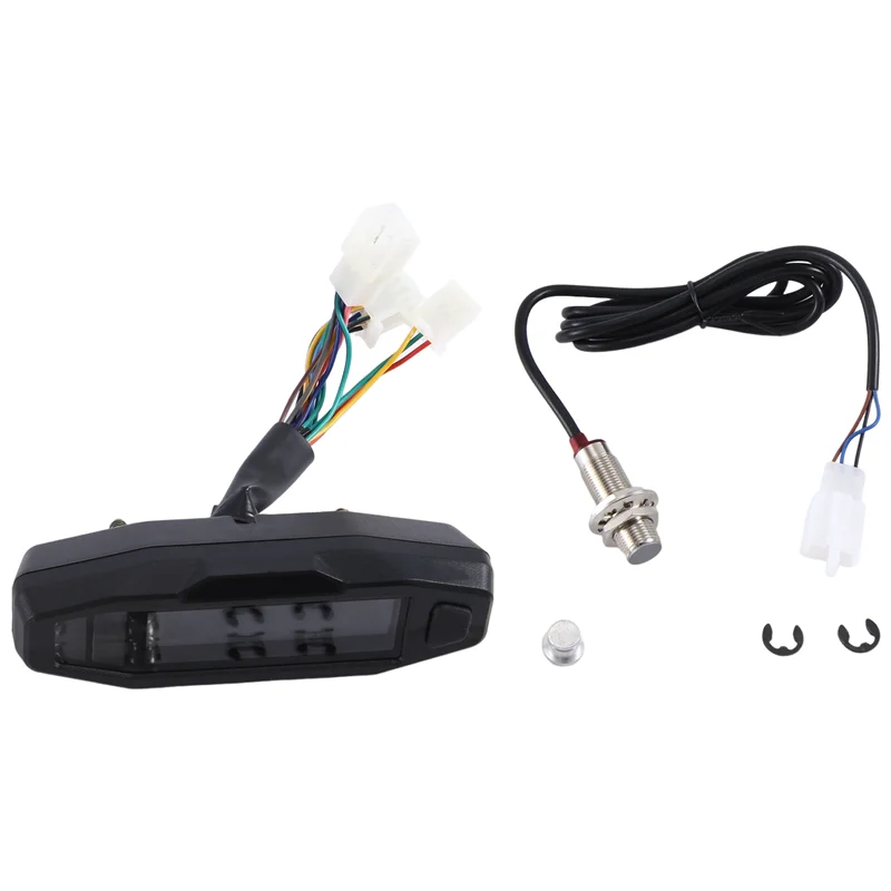 Autentico tachimetro universale per moto contagiri indicatore dell'olio schermo HD misuratori digitali quadro strumenti indicatore di direzione (B)