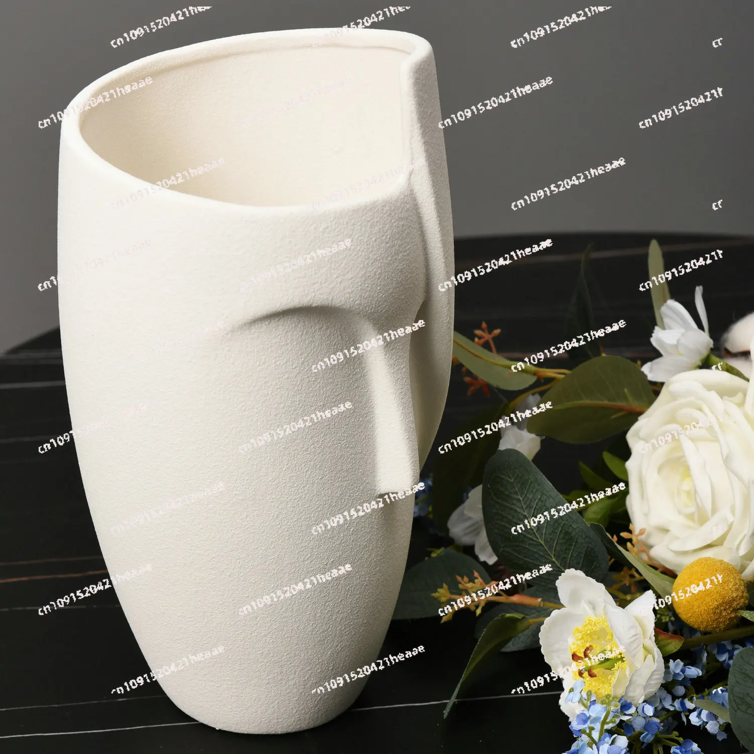 Suitable forNordic Style Ceramic Flower Pot with Abstract Human Body Sculpture Unique Face Design Indoor Plant Potted Holder