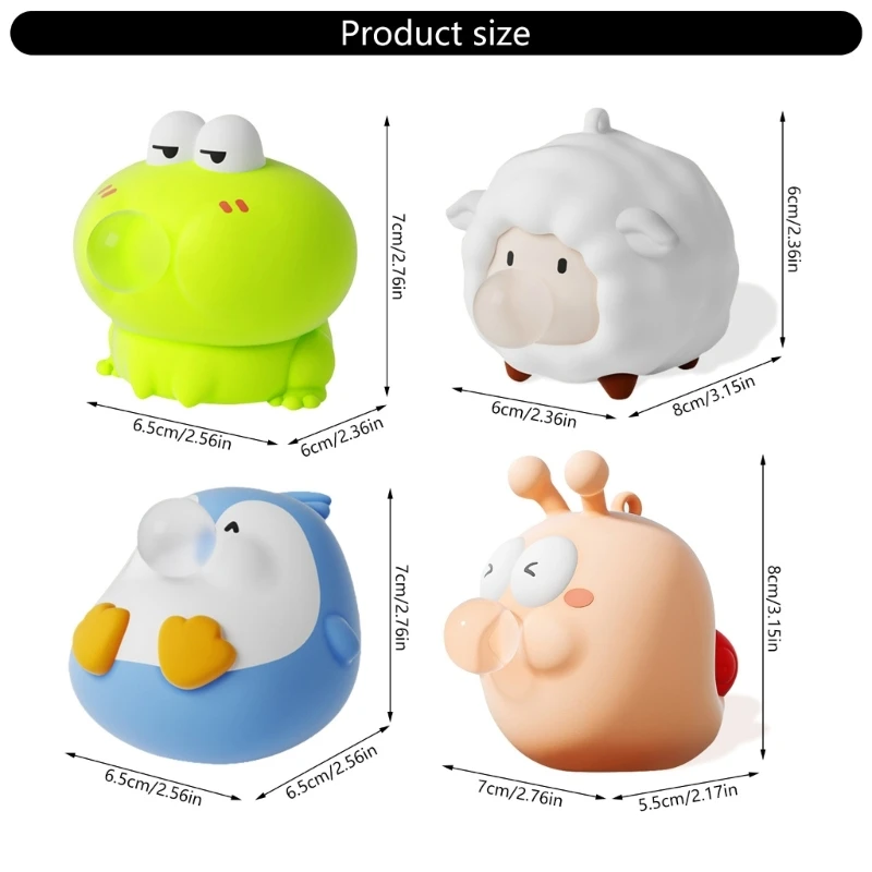 Bubble Blowing Squeeze Toy Anxiety Reduce Cartoon Animal Decompressing Toy for Office Squeezable Relaxing Entertain Toy