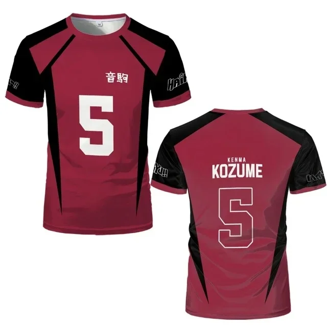 Image of Haikyuu!! Nekoma High No.5 Kenma Kozume Anime T-Shirt, lässiges Sport-Kurzarm-Oberteil
