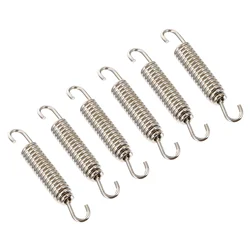 6Pcs Stainless Steel Exhaust Pipe Spring Motorcycle Muffler Swivel Tension Spring Exhaust System Header Pipe Joint Support