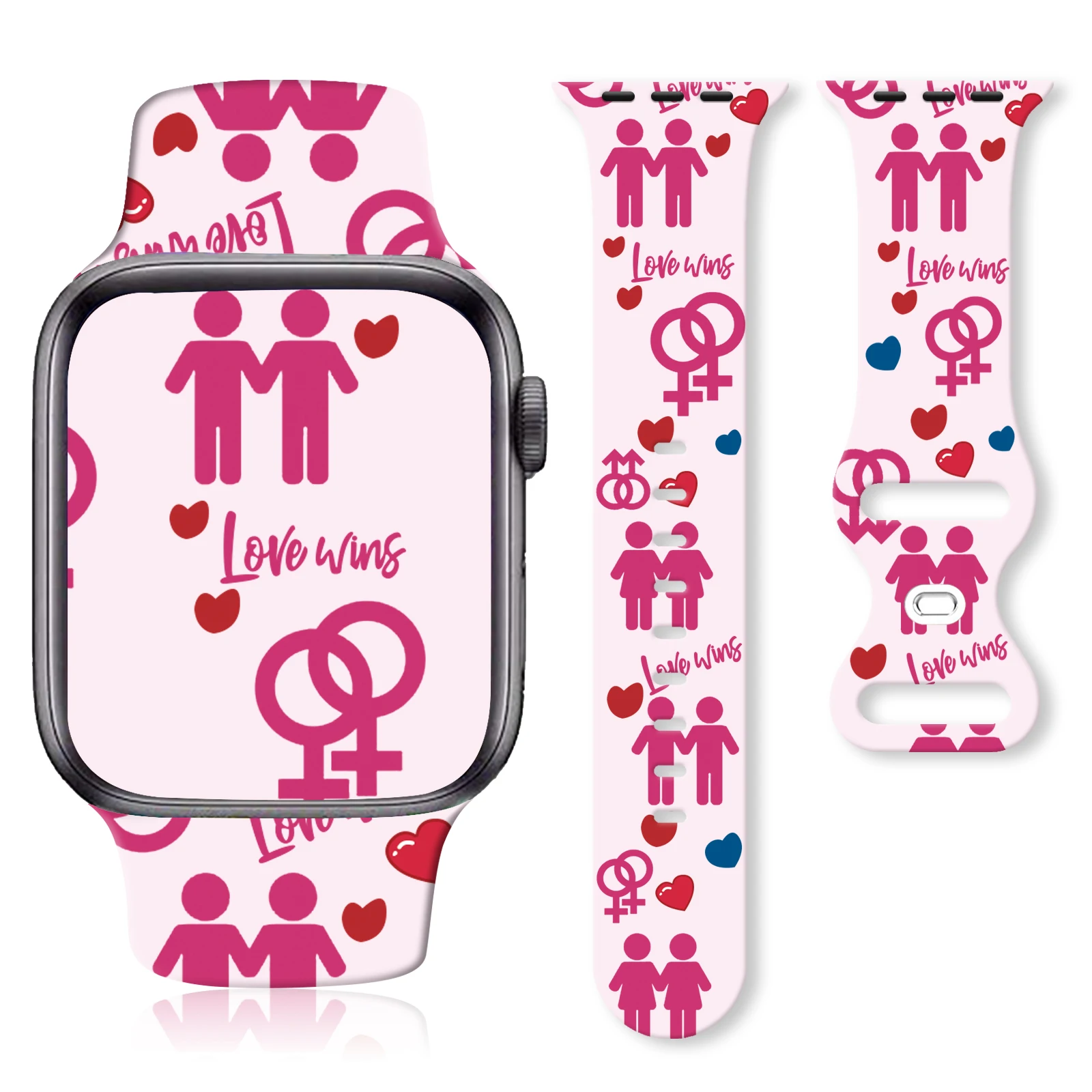 

Male Homosexual Printed Strap for Apple Watch 11 10 9 Silicone Band Replaceable Bracelet for iWatch 46mm 44mm 42/41mm Watchban