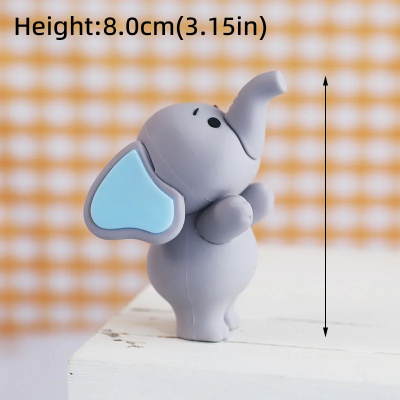Niedlicher Baby-Elefant-Kuchenaufsatz für den 1. und 2. Geburtstag, Junge, Mädchen, Geschlechtsoffenbarung, Babyparty, Kinderparty, Feier-Deko-Set – Detail 6