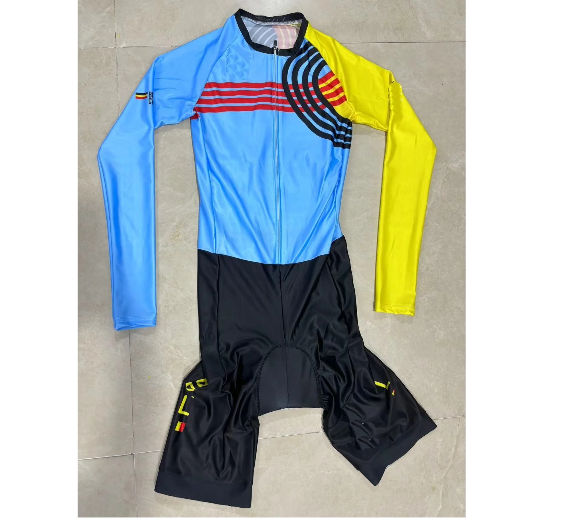 LASER CUT Skinsuit 2024 BELGIUM NATIONAL Team Bodysuit LONG SLEEVE Cycling Jersey Bike Bicycle Clothing Maillot Ropa Ciclismo