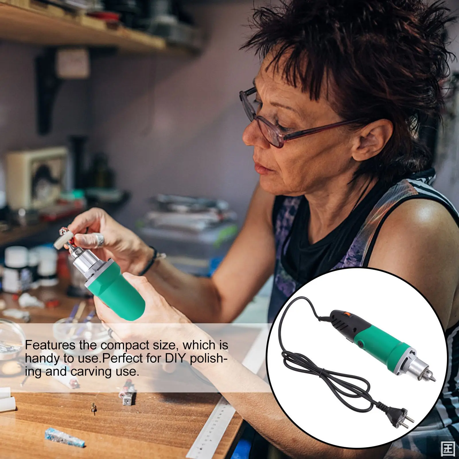 Herramienta rotativa eléctrica de 500W, 220V, 6,5 Mm, rectificadora de alta velocidad, 35000Rpm, Kit de tallado de potencia ajustable de 6 niveles, herramienta de reparación